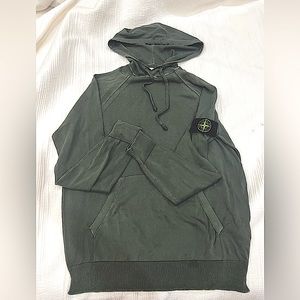 Stone Island sage fine knitted hoodie